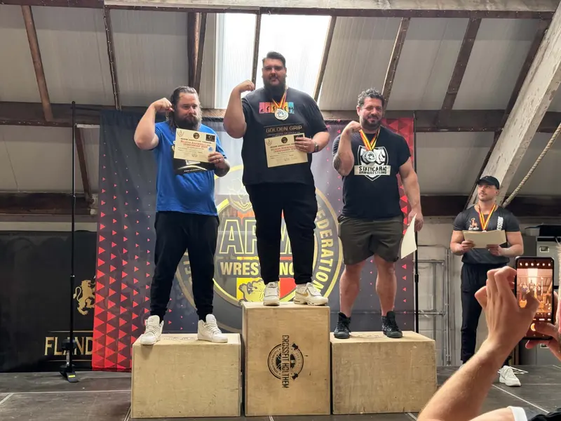 Rodrigue Colson sur le podium du championnat de Belgique à Haaltert, en 2025
